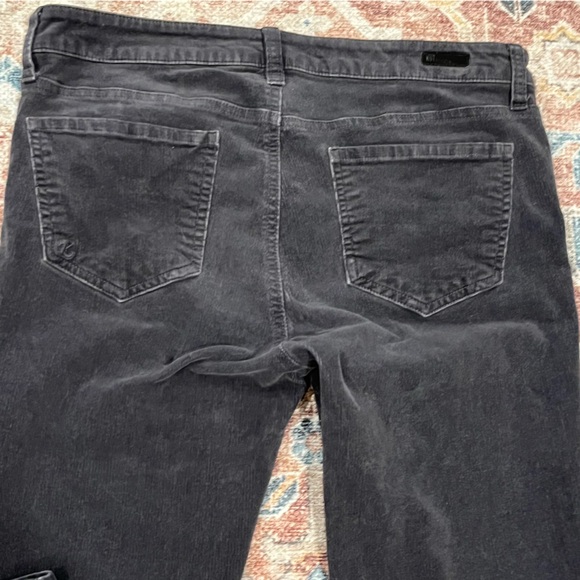 Kut From The Kloth Corduroy Pants Dark Grey Size 8 Dana Skinny Mid-low Rise - Picture 9 of 13